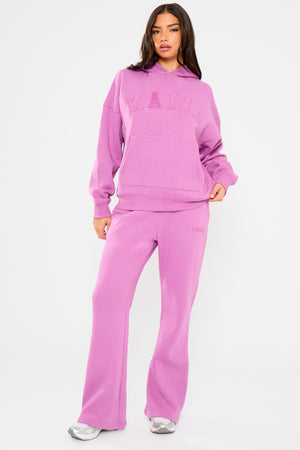 Kaiia Slogan Oversized Hoodie Fuschia