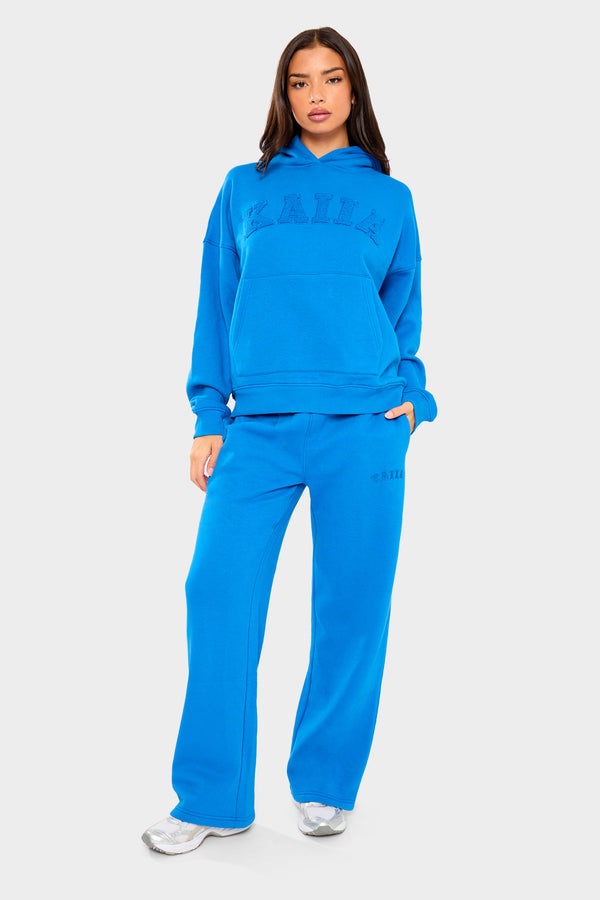 Kaiia Slogan Oversized Hoodie Cobalt Blue