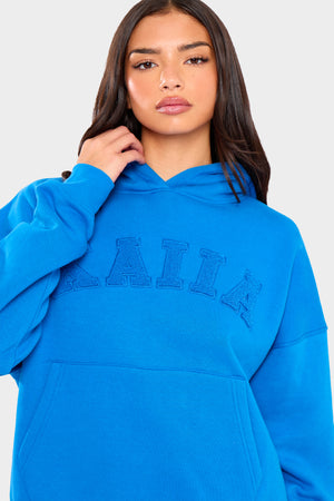 Kaiia Slogan Oversized Hoodie Cobalt Blue