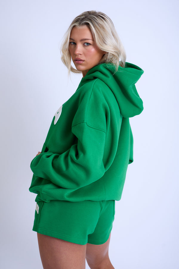 Kaiia Design Bubble Logo Oversized Hoodie Green