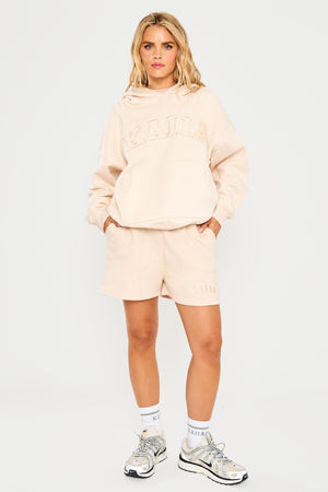 Kaiia Slogan Oversized Hoodie Cream