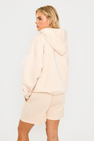Kaiia Slogan Oversized Hoodie Cream