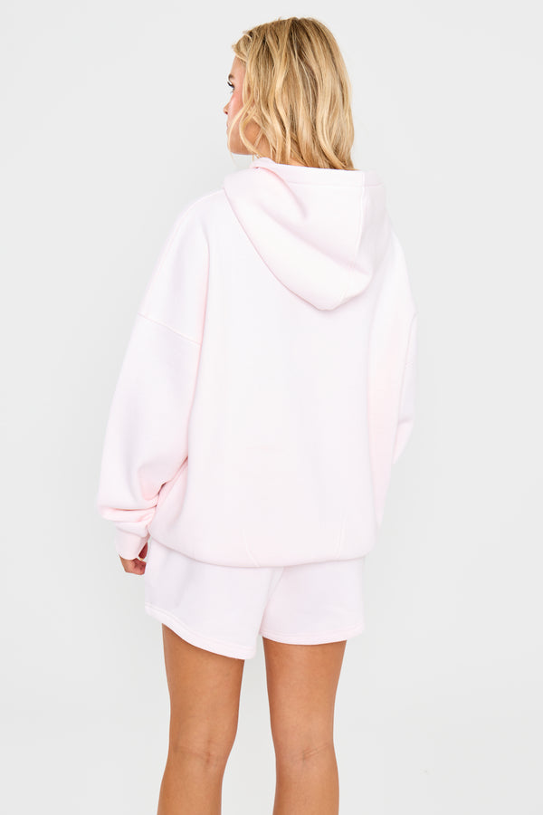 Kaiia Slogan Oversized Hoodie Shell Pink
