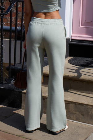 Kaiia Wide Leg Sweat Pants in Sage Green