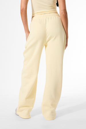 Kaiia Slogan Wide Leg Joggers Lemon