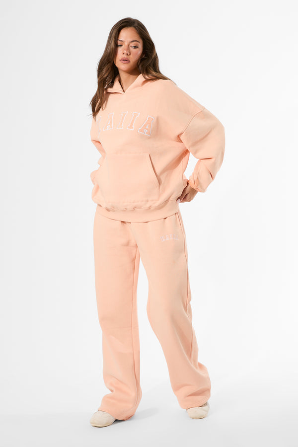 Kaiia Logo Wide Leg Joggers Tangerine