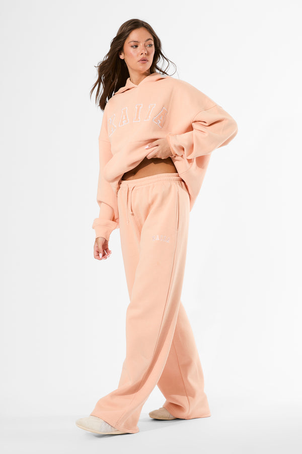 Kaiia Logo Wide Leg Joggers Tangerine