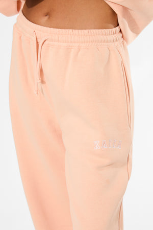 Kaiia Logo Wide Leg Joggers Tangerine