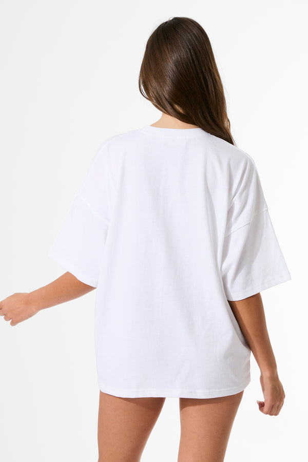 Kaiia Sicilia Olives Graphic Oversized T-Shirt White