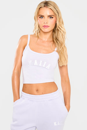 Kaiia Slogan Cami Vest Top Dusty Lilac