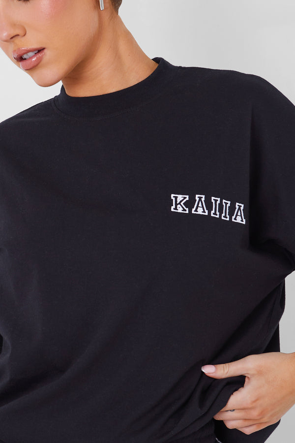 Kaiia Logo Oversized T-shirt in Black