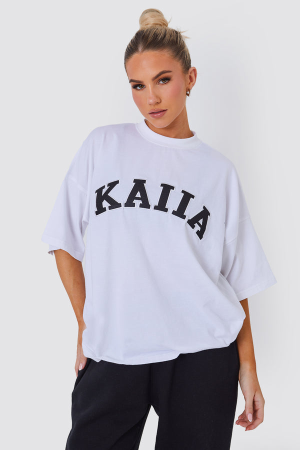 Kaiia Oversized T-shirt in White & Black