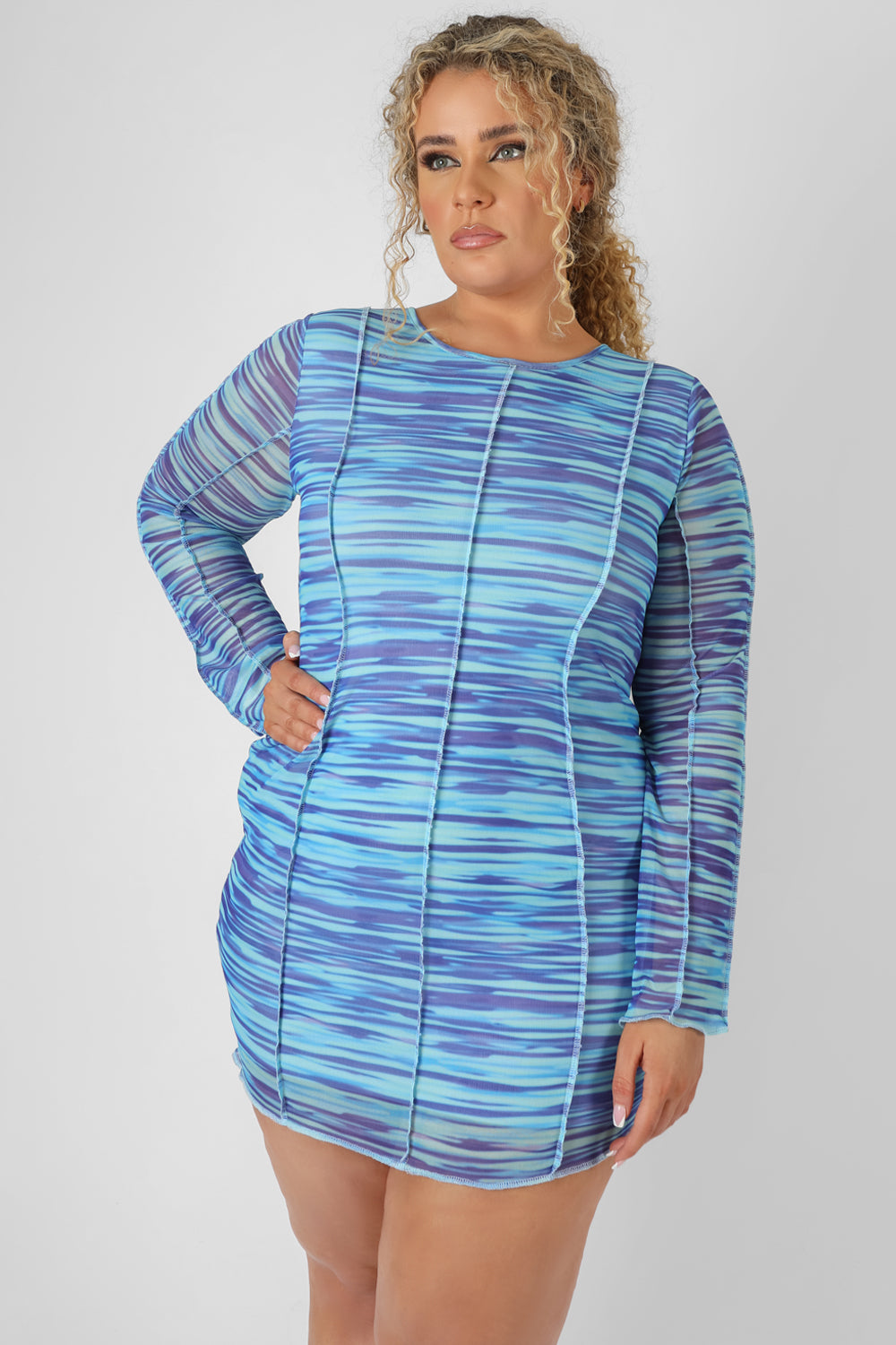 Plus size mesh best sale dress