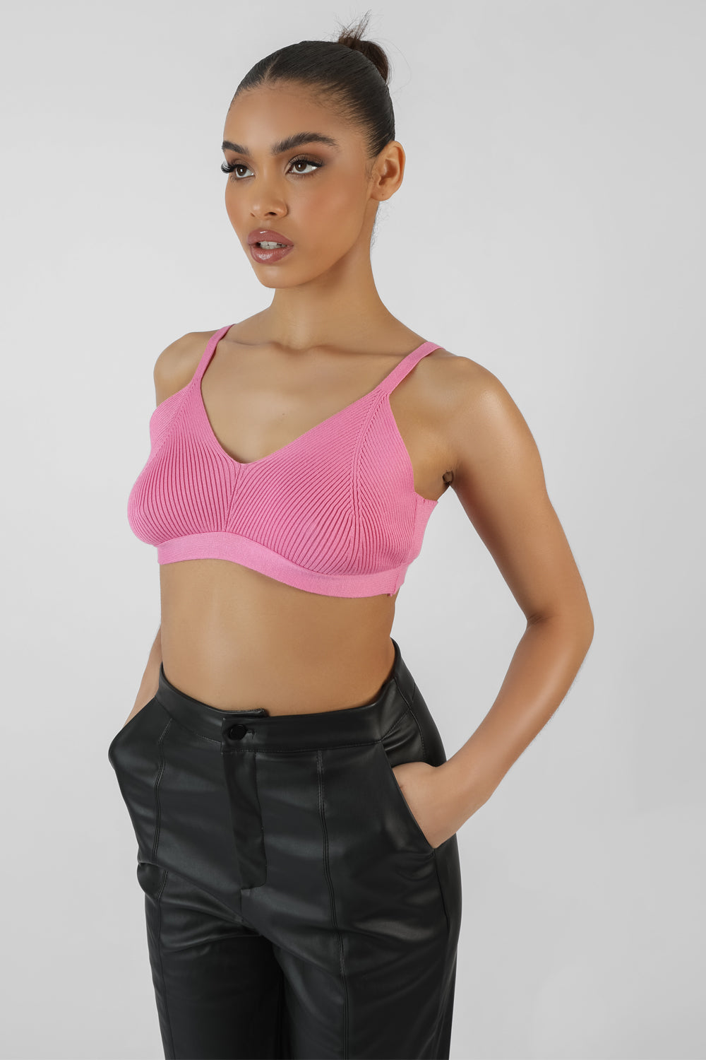 Pink bralette top deals