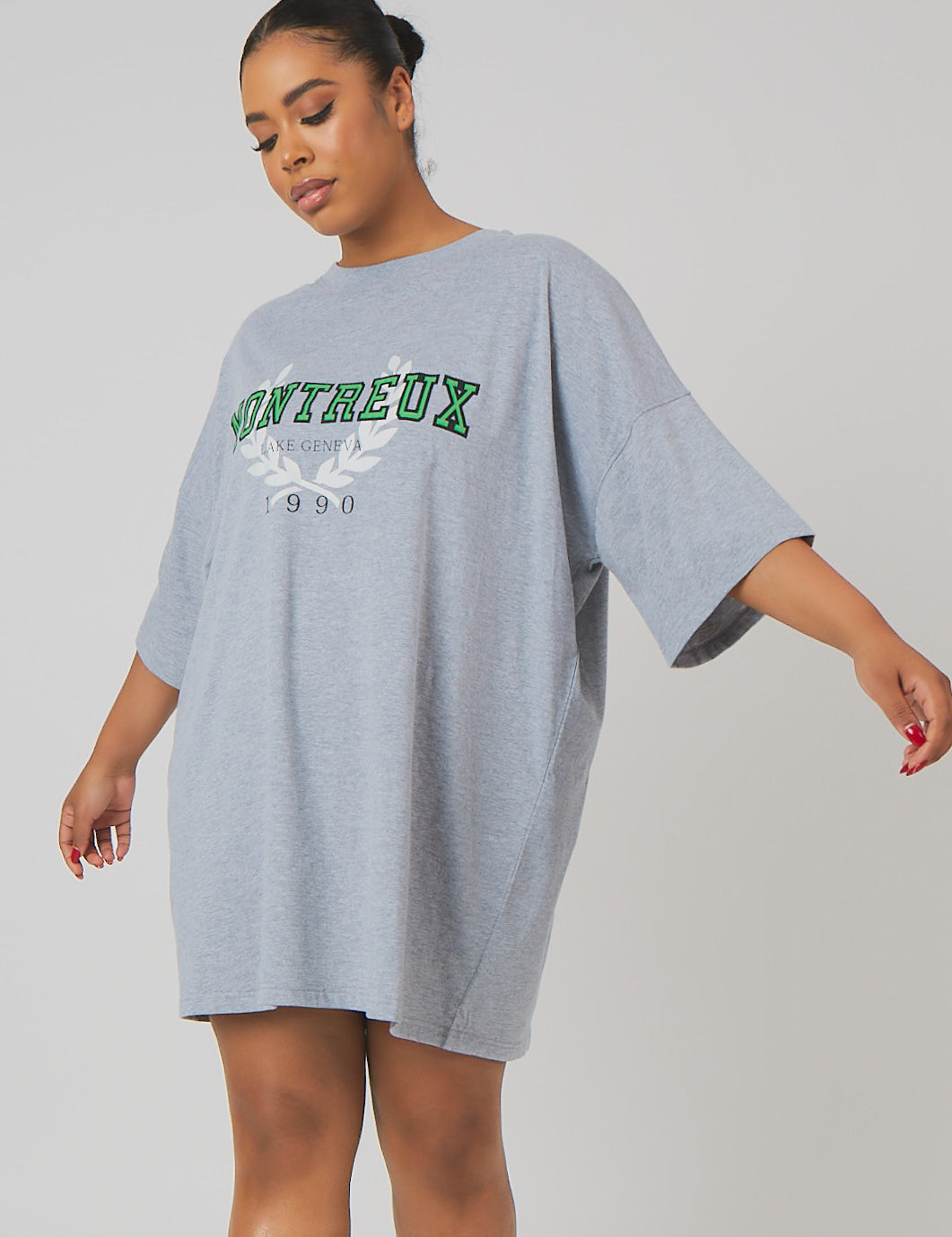 CURVE MONTREUX T SHIRT DRESS GREY