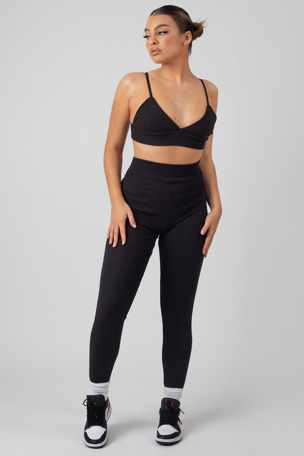 THICK WAISTBAND RIBBED LEGGINGS