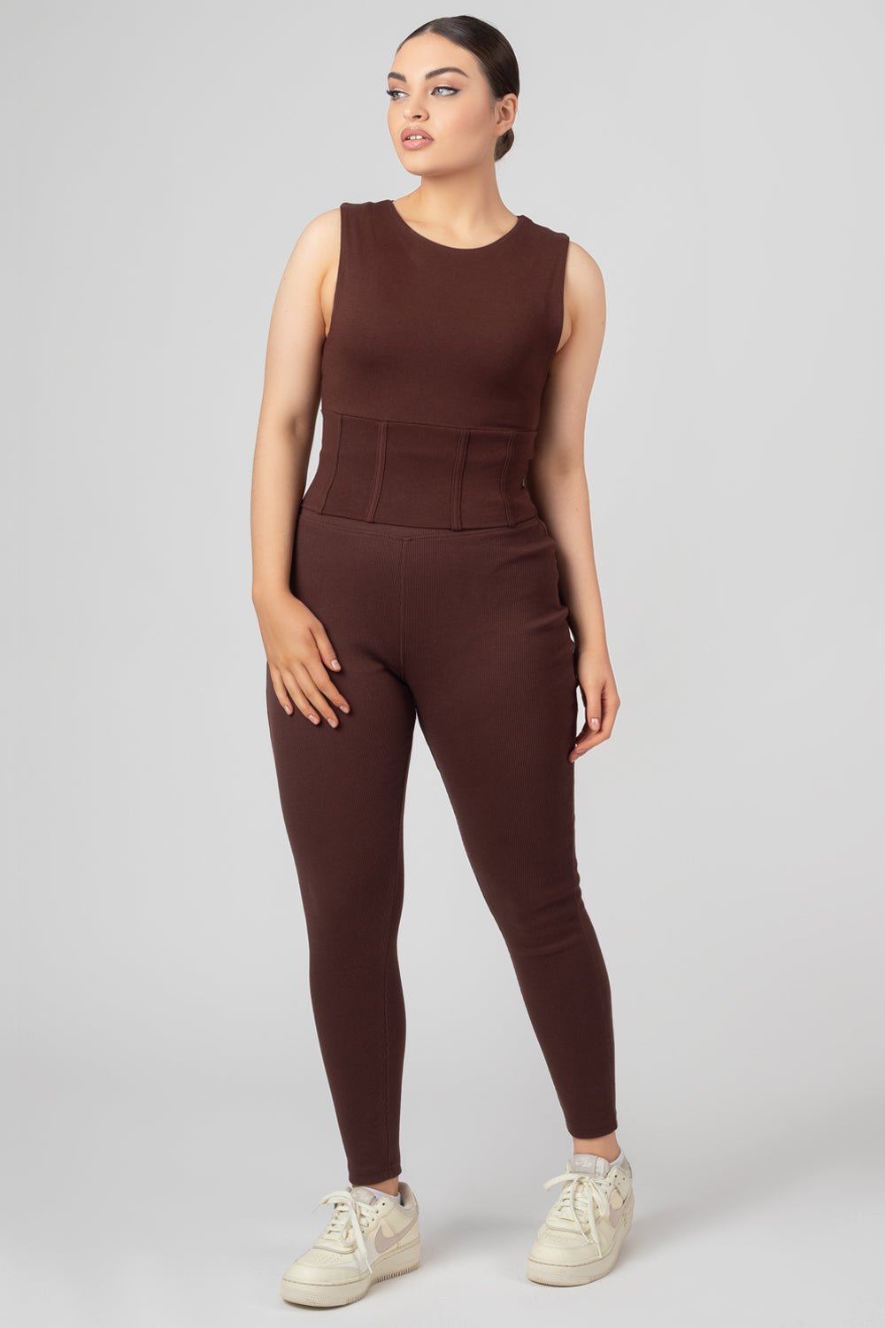 THICK WAISTBAND RIBBED LEGGINGS