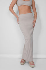 Ribbed Maxi Skirt Stone