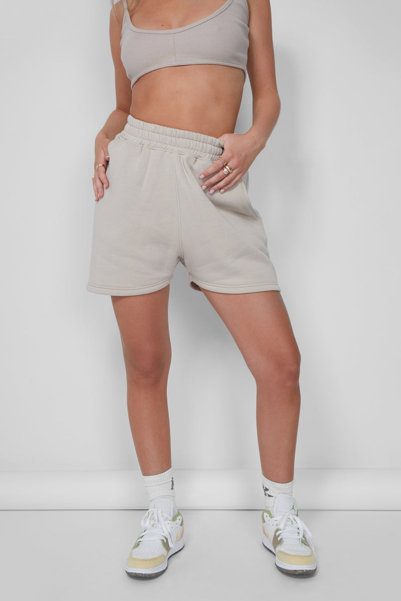 KAIIA SWEAT SHORTS STONE