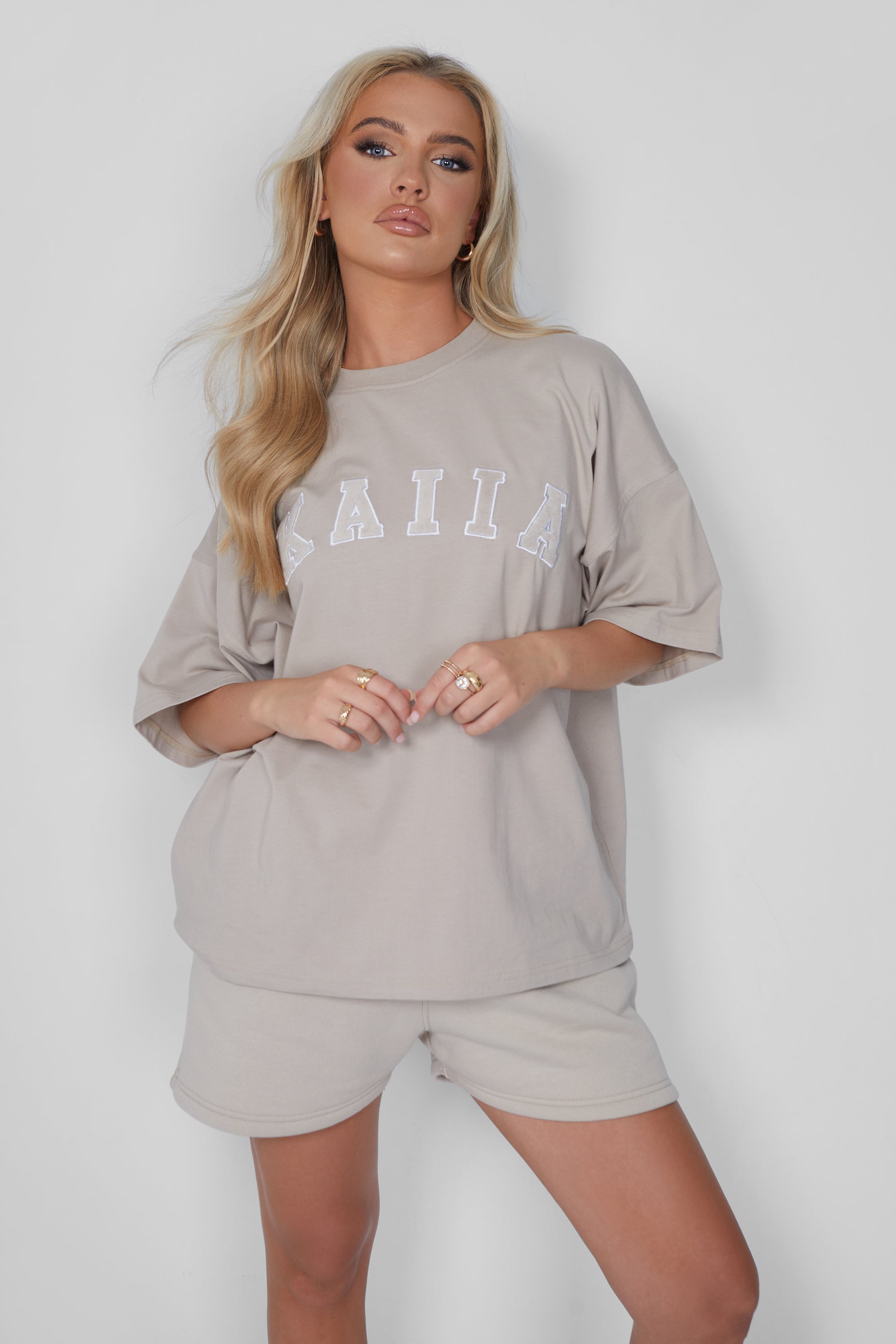 Kaiia Oversized T-shirt Stone