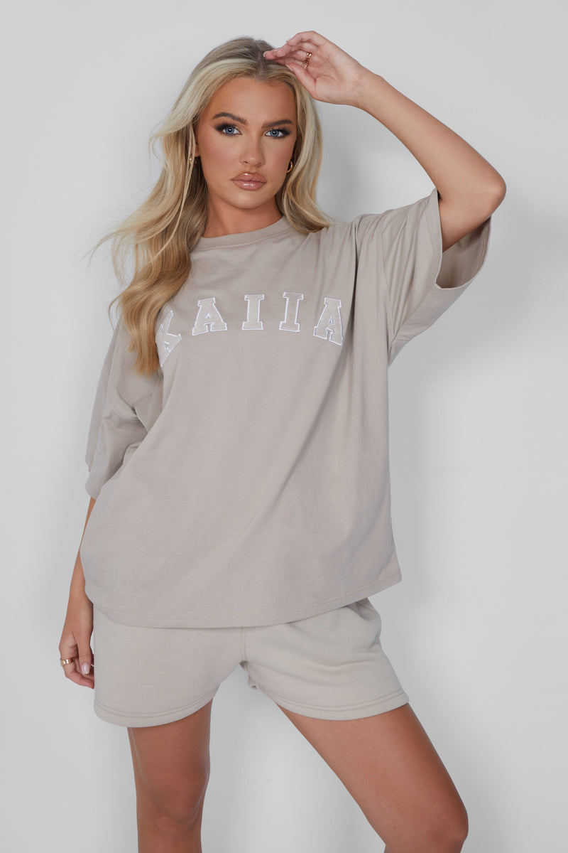 Kaiia Oversized T-shirt Stone