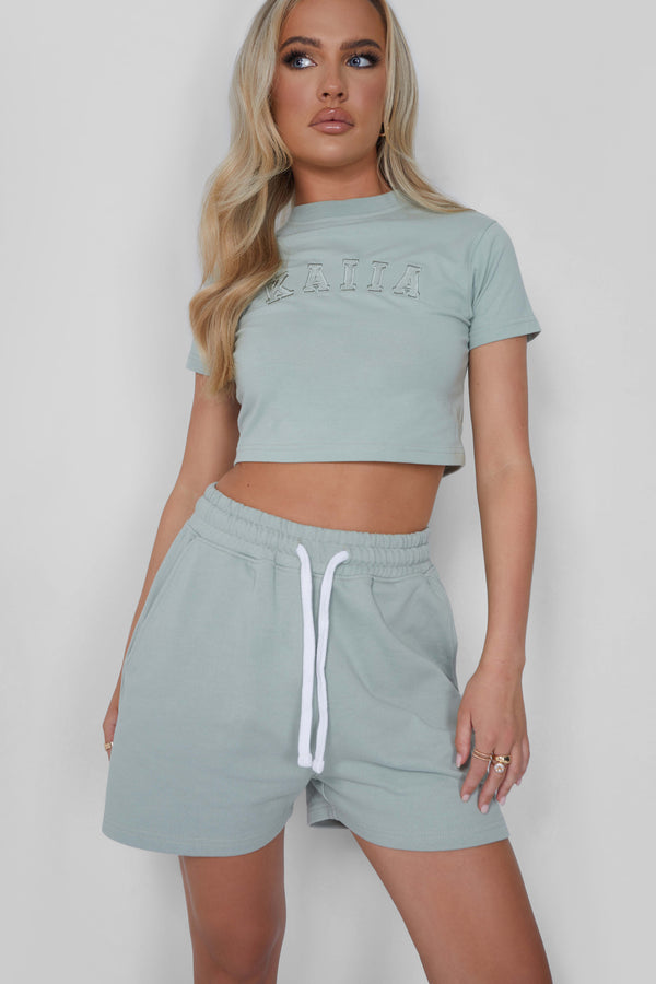 Kaiia Sweat Shorts Light Green