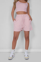 Kaiia Sweat Shorts Soft Pink