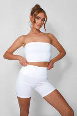 Thick Waistband Cycling Shorts White