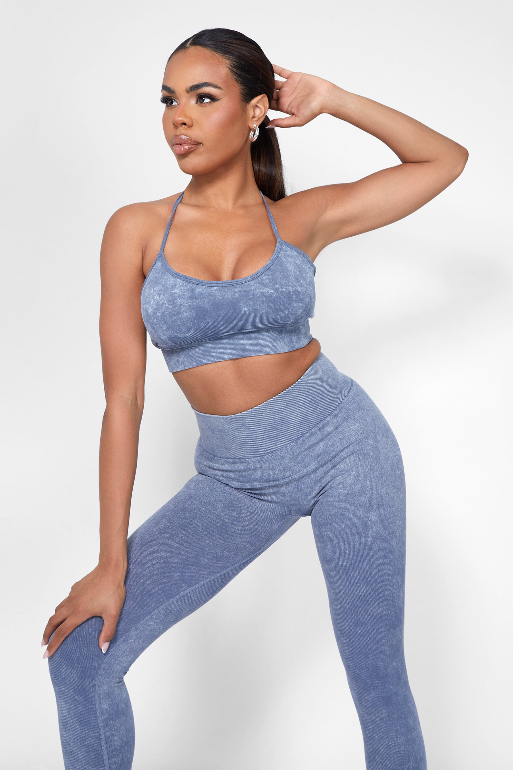 Seamless Acid Wash Legging Grey Wash