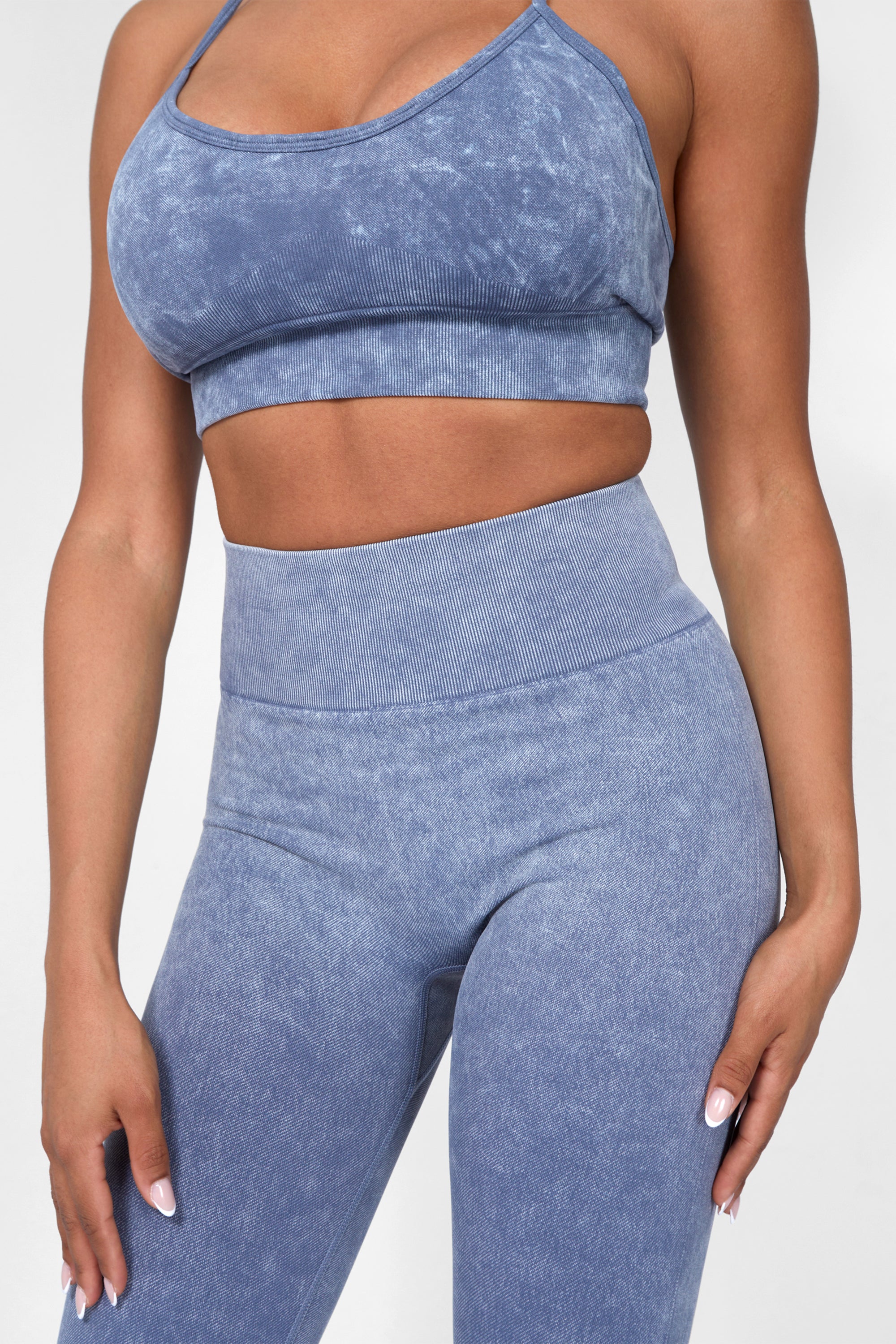 Seamless Acid Wash Legging Grey Wash