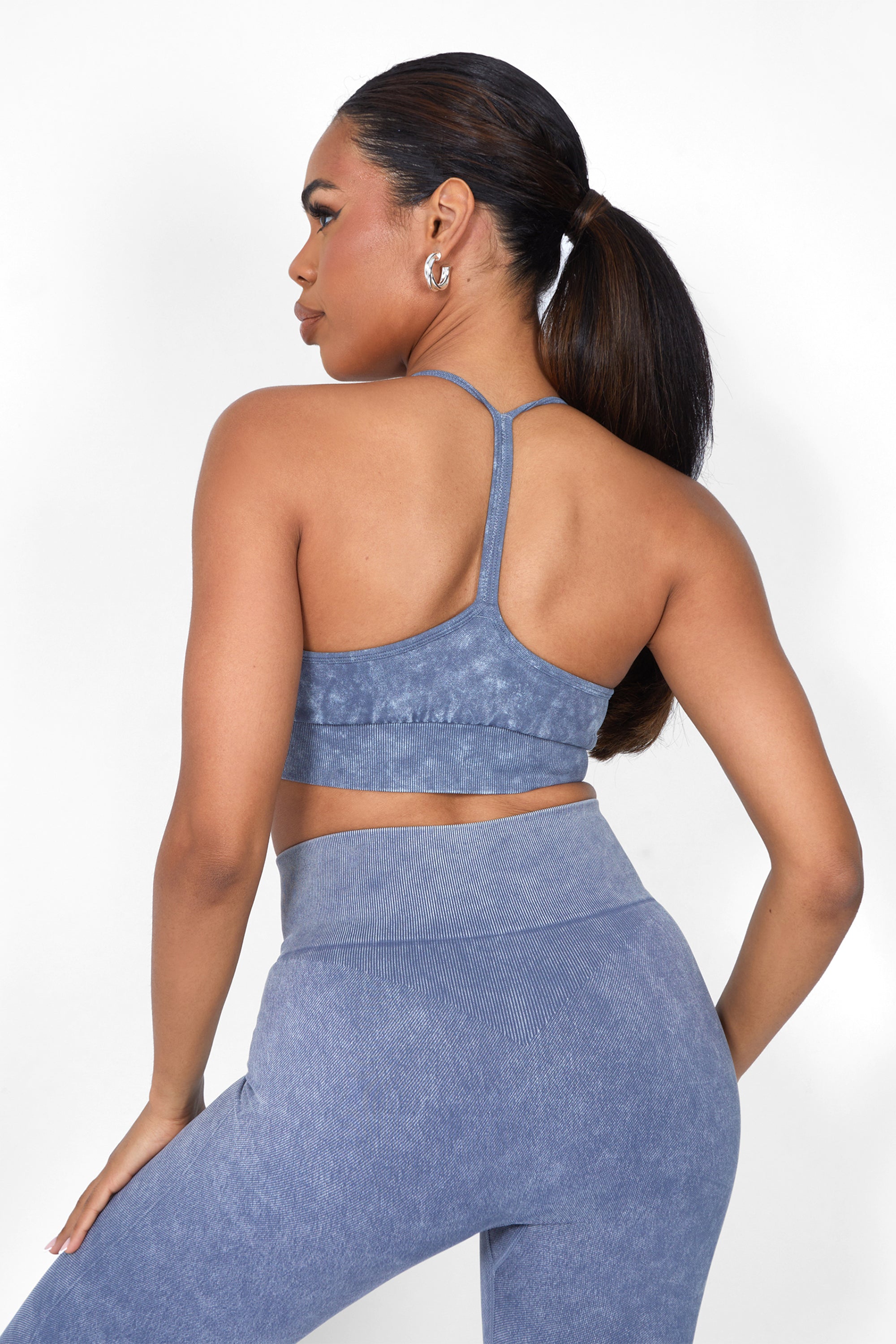 Seamless Acid Wash Legging Grey Wash