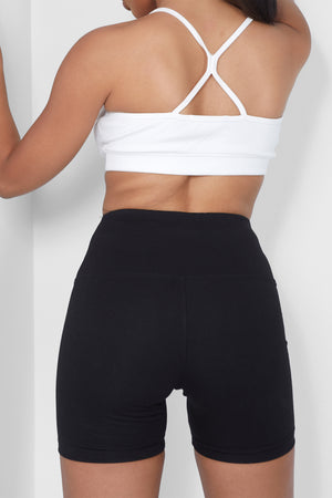 Thick Waistband Cycling Shorts Black