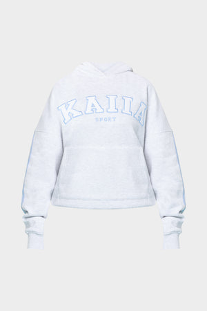 Kaiia Sport Side Stripe Oversized Hoodie Light Grey Marl & Light Blue