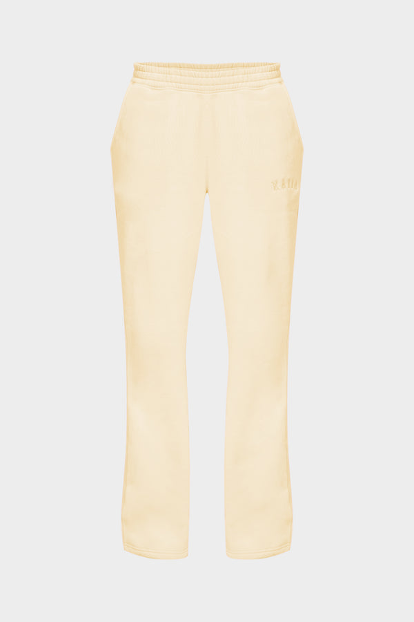 Kaiia Logo Flared Wide Leg Joggers Lemon