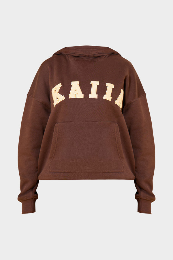 Kaiia Oversized Hoodie Bitter Chocolate & Butter Yellow