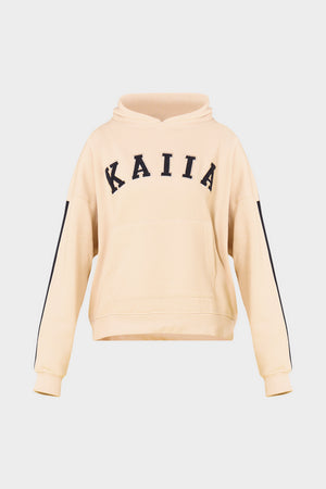 Kaiia Essentials Side Stripe Oversized Hoodie Cream & Navy