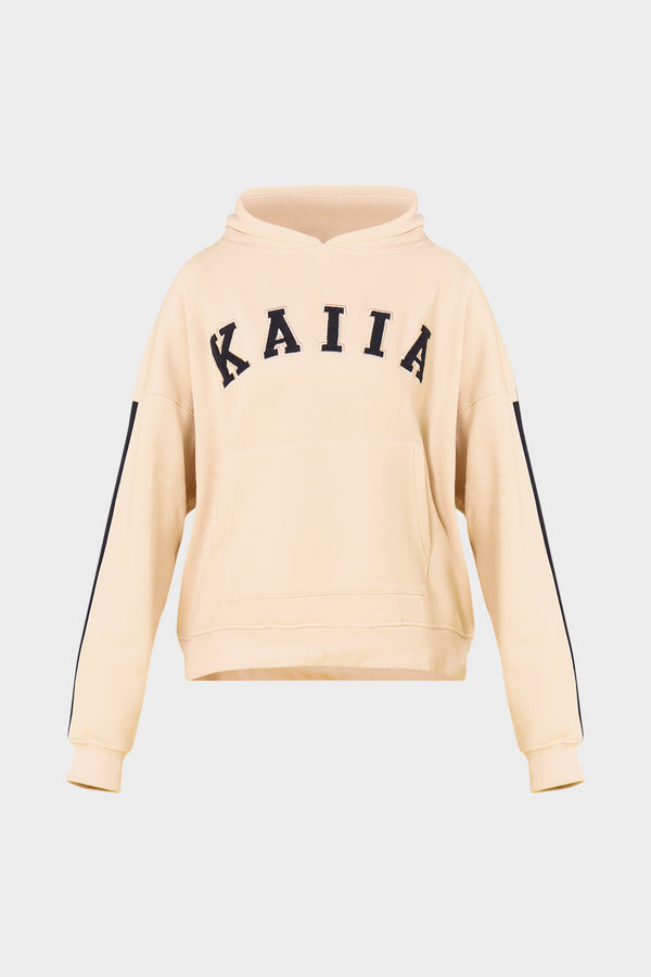 Kaiia Essentials Side Stripe Oversized Hoodie Cream & Navy