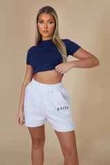 Kaiia Cropped Baby T-shirt In Navy