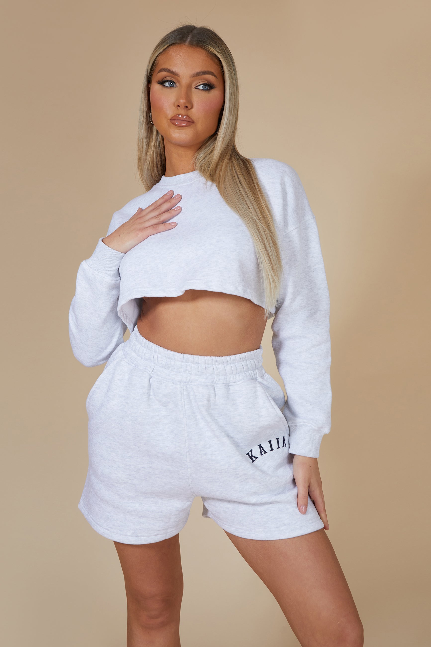 OVERSIZED CROPPED SWEAT OATMEAL MARL