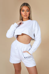 OVERSIZED CROPPED SWEAT OATMEAL MARL