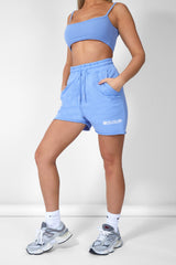 GRAPHIC QR CODE SWEAT SHORTS BLUEBELL