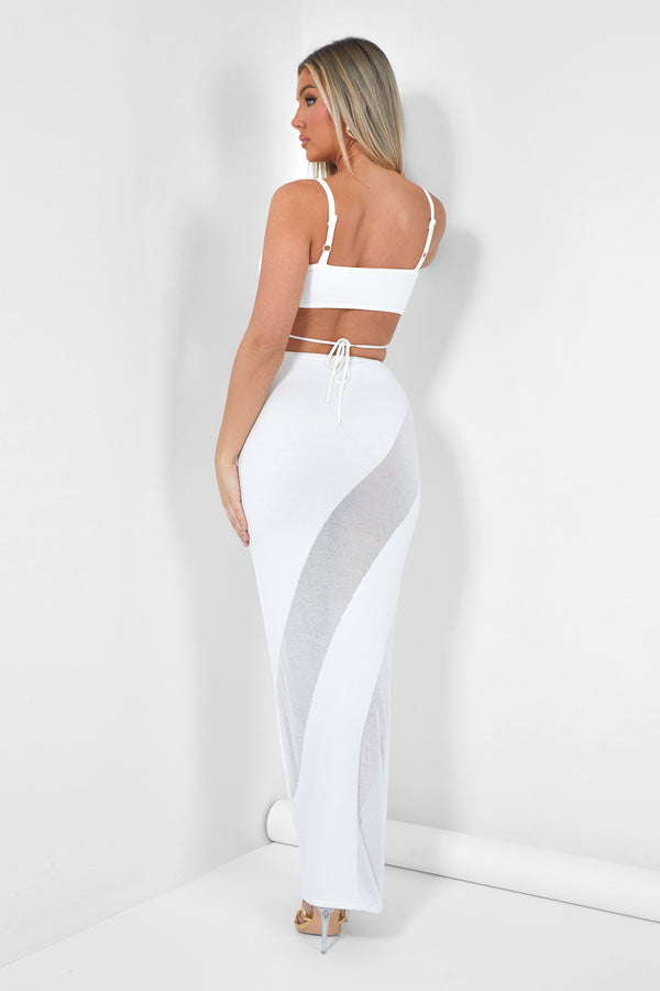 Strappy Knitted Bralet Top Ivory