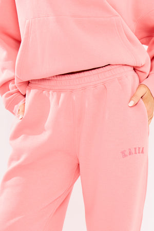 Kaiia Logo Wide Leg Joggers Angel Pink