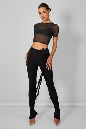 MESH FITTED T-SHIRT BLACK