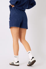 Kaiia Applique Logo Sweat Shorts Denim Blue