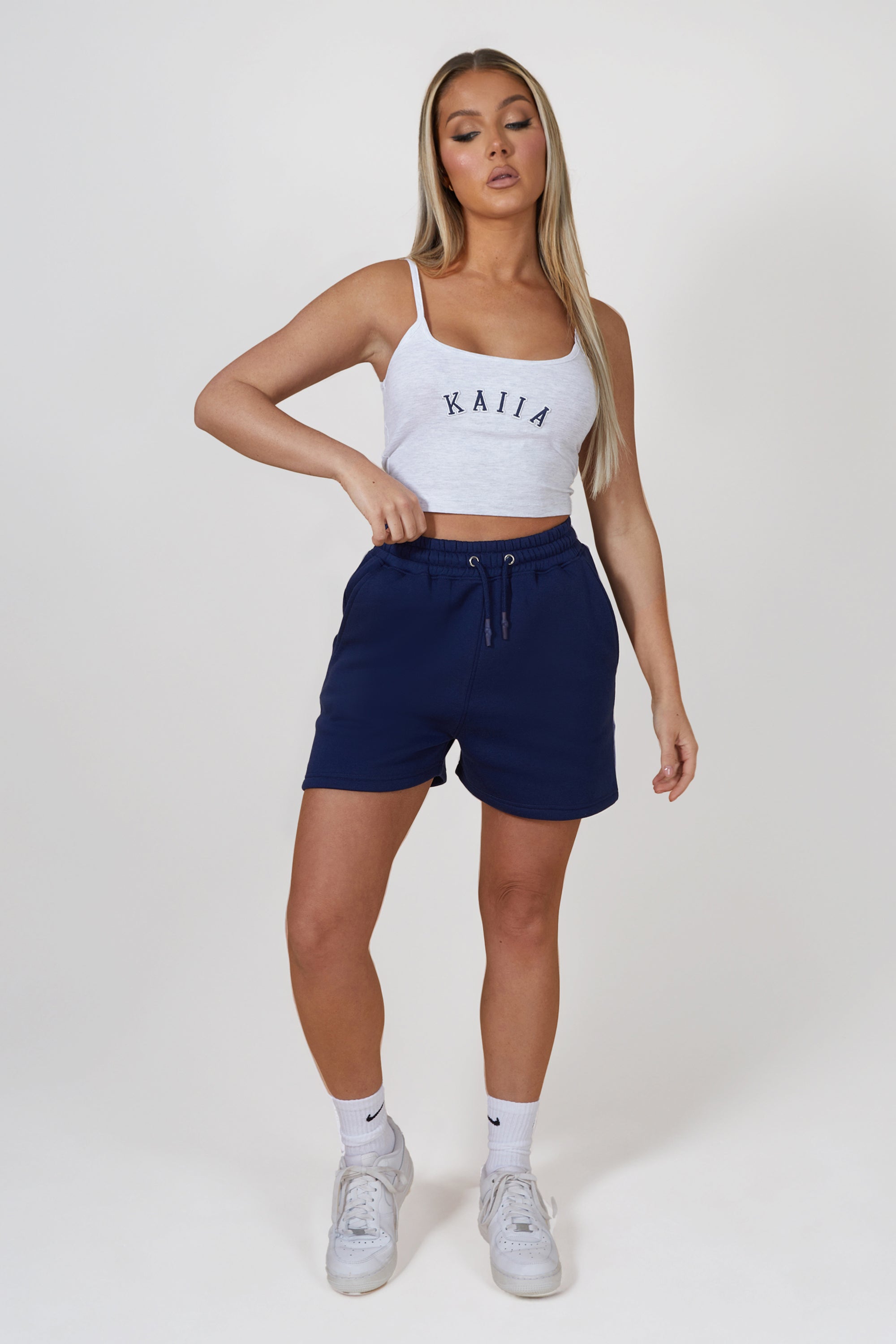 Kaiia Cami Logo Top In Grey Marl