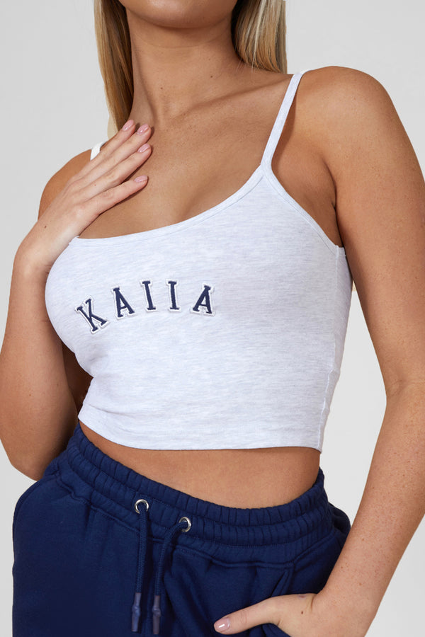 Kaiia Cami Logo Top In Grey Marl