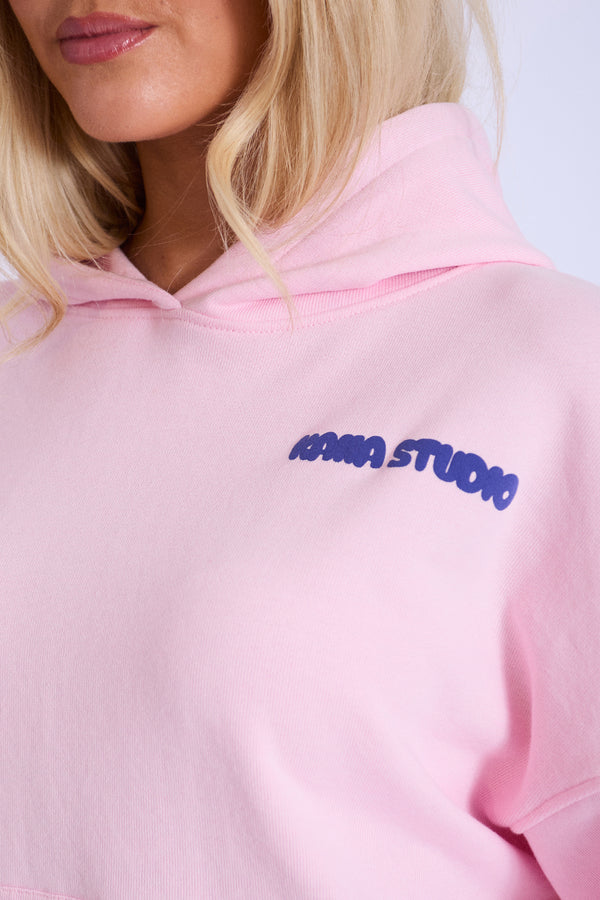 Kaiia Studio Bubble Logo Oversized Hoodie Baby Pink & Blue