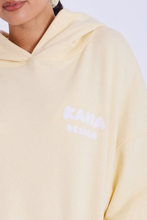 Kaiia Design Bubble Logo Oversized Hoodie Lemon
