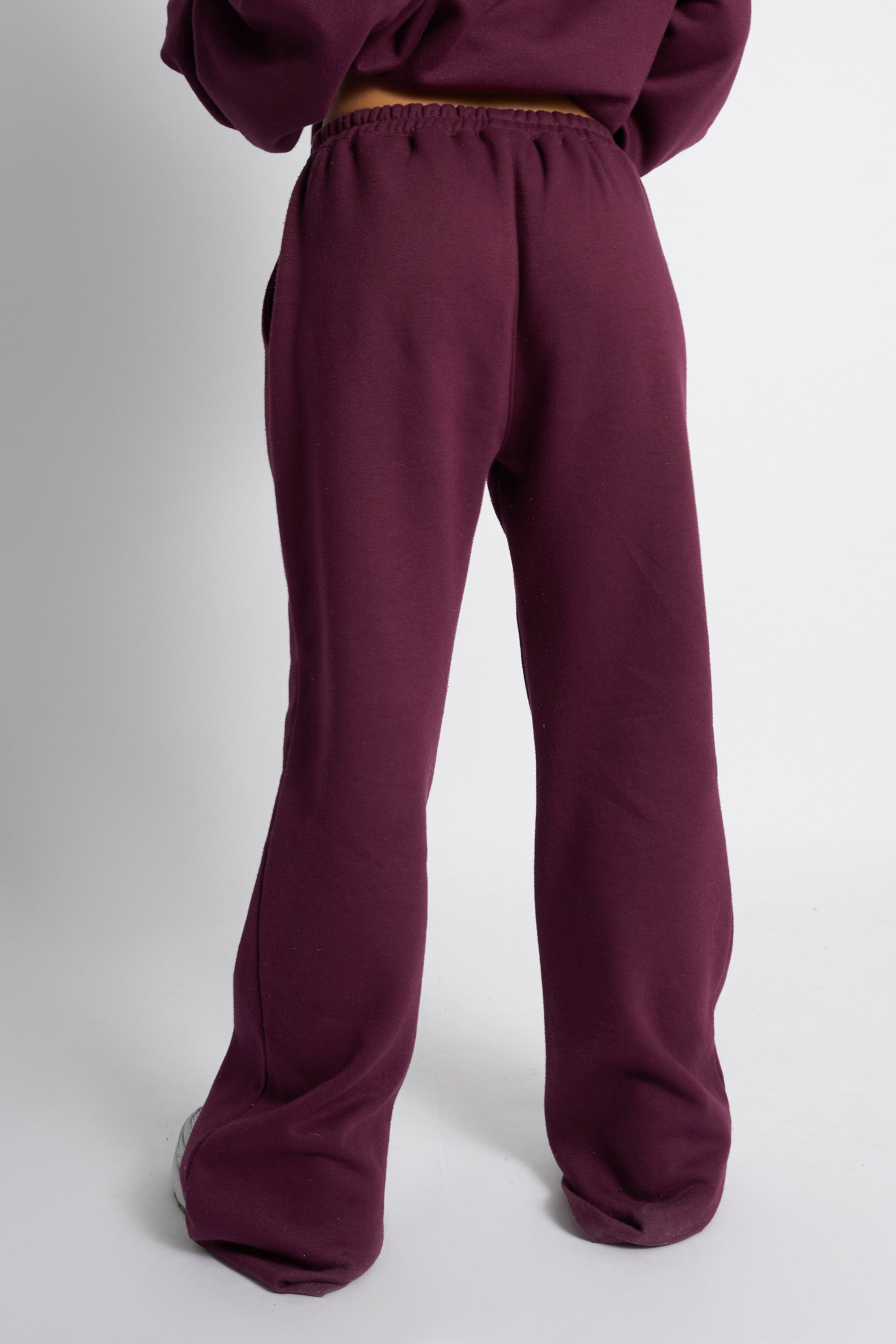 Wide Leg Sweat Pants Co ord Deep Burgundy Public Desire Kaiia